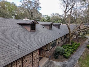 Roof level roof view, shrubs